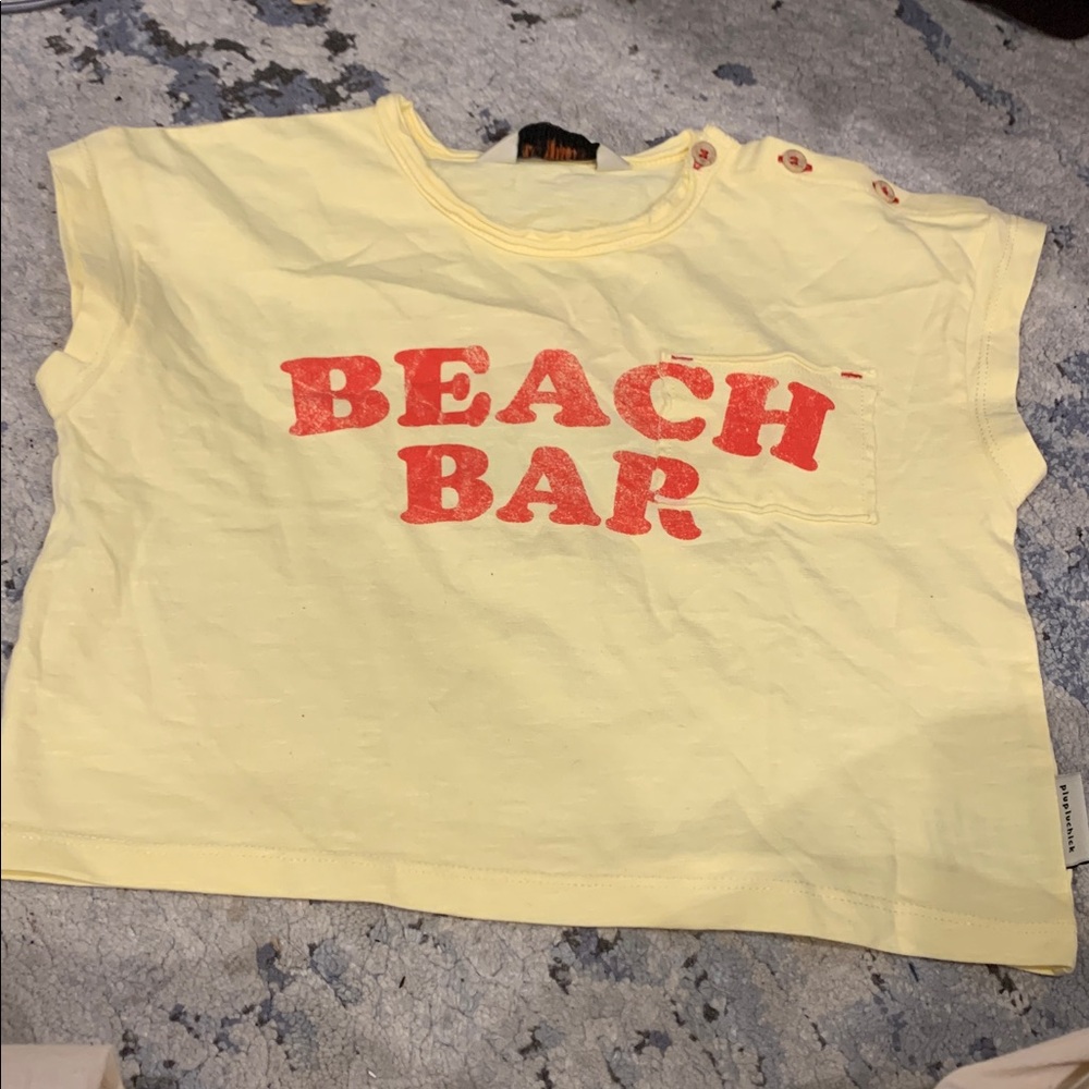 Kids' Pale Yellow 'Beach Bar' Graphic Tee - Picture 2 of 5